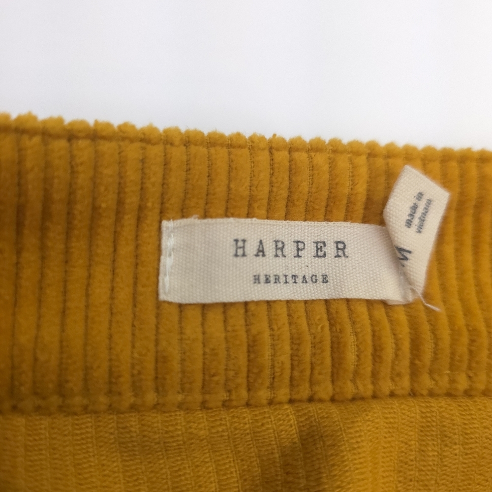 New Harper Button-Front Corduroy Mini Skirt in Mustard Sz M - Picture 7 of 9